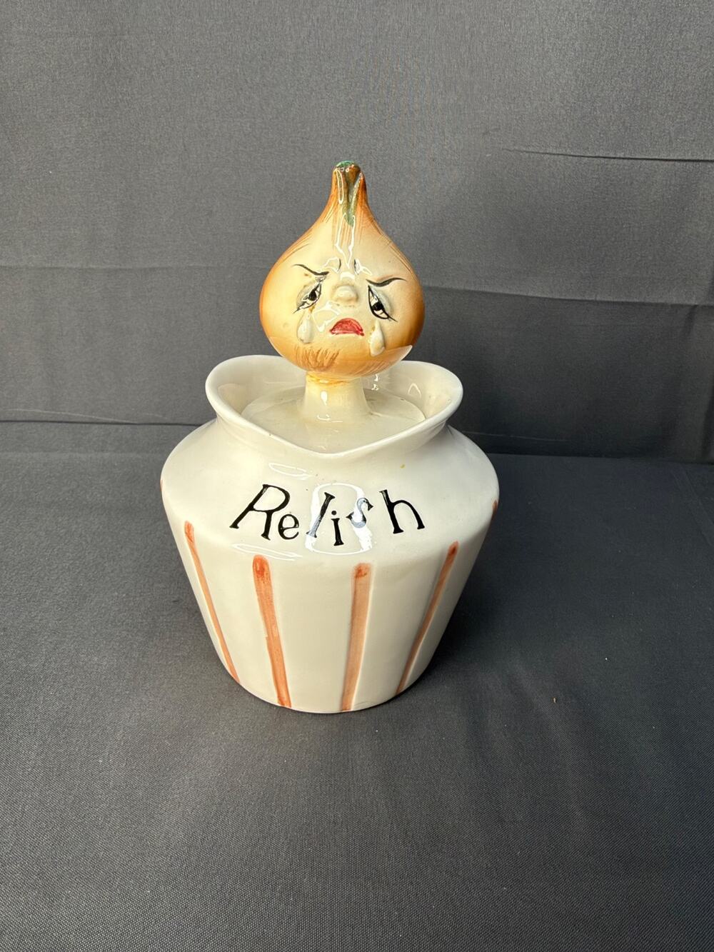 Vintage Lefton Pixieware Condiment Relish Jar